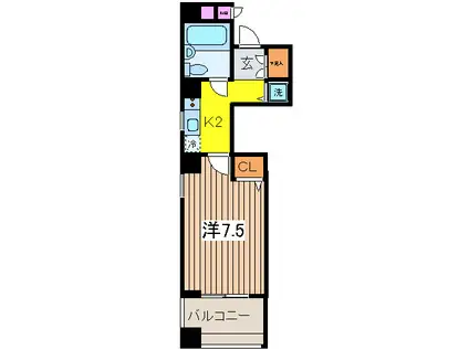 ドミール日本橋(1K/4階)の間取り写真