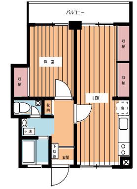 コトー高輪(1LDK/1階)の間取り写真