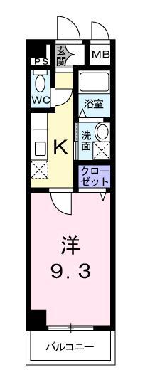 カーサイリーデ(1K/1階)の間取り写真