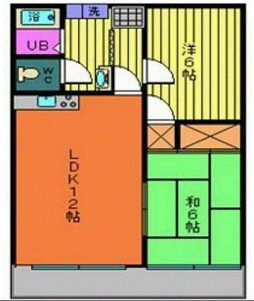 ディアコート(2LDK/2階)の間取り写真