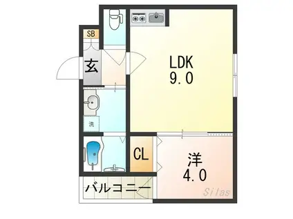 H-MAISON平野IV(1LDK/1階)の間取り写真