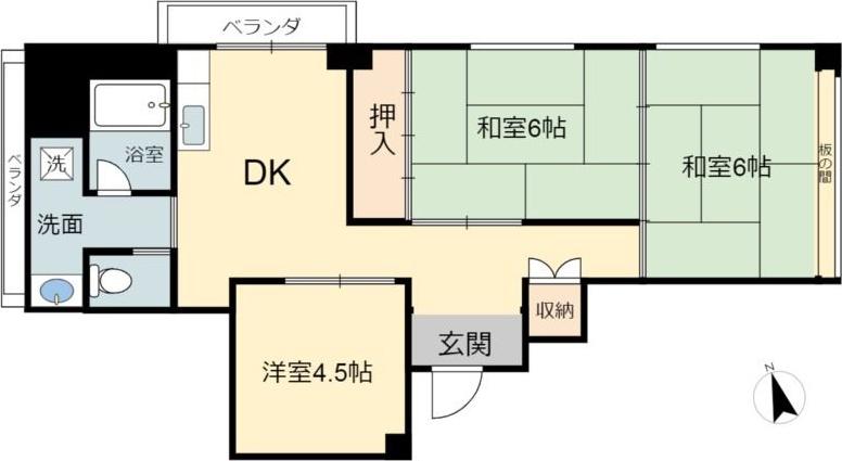石田ビル(3DK/4階)の間取り写真