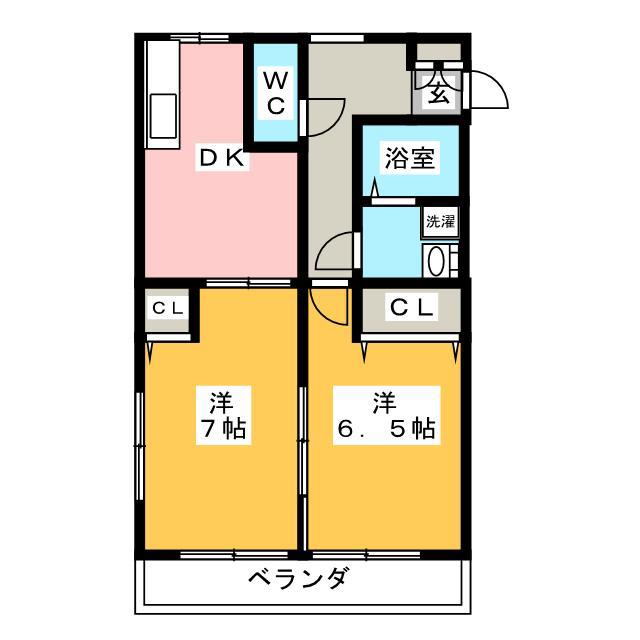 フローラさくら(2DK/1階)の間取り写真