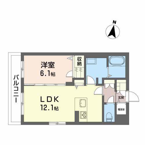 クレスティーク山王(1LDK/2階)の間取り写真