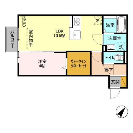 ブリランテ(1LDK/2階)の間取り写真