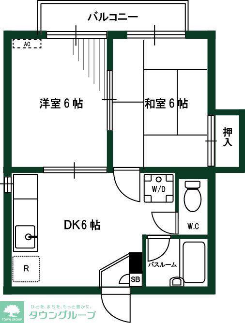 ABタウンパレス(2DK/3階)の間取り写真