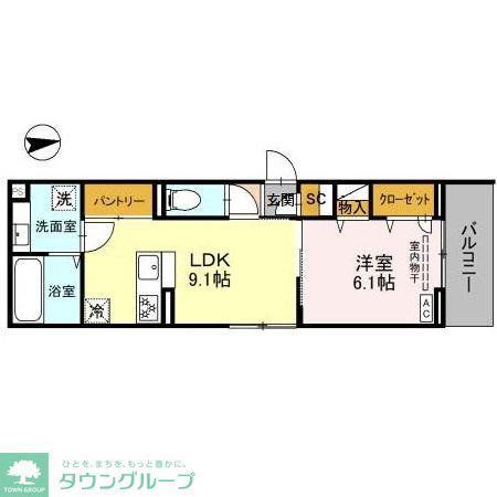 CHARDON NORD(1LDK/2階)の間取り写真