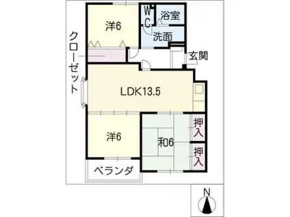 ヴァンベールプルミエ(3LDK/2階)の間取り写真