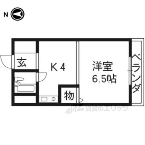 TAIMATSU京都御所(1K/1階)の間取り写真