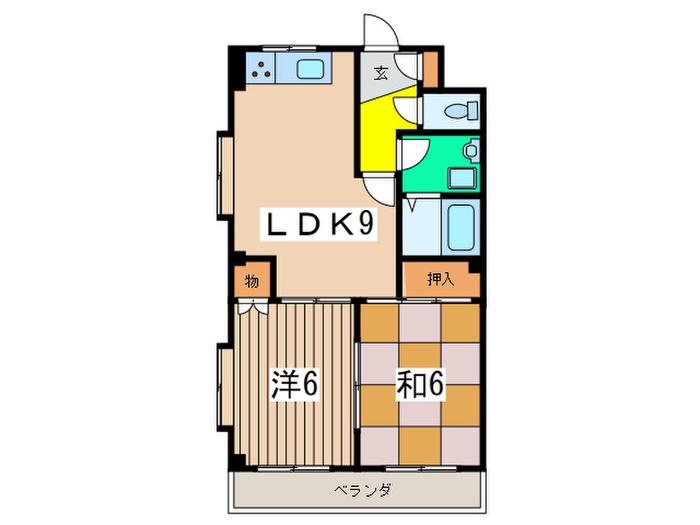 メゾフォルテ二俣川(2LDK/2階)の間取り写真