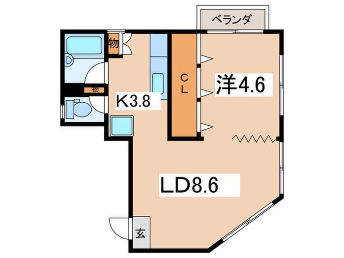 アヤビル(1LDK/3階)の間取り写真
