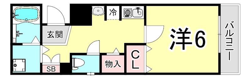 ステラハウス39(1K/1階)の間取り写真