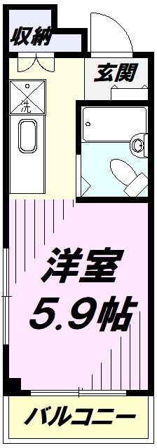 メゾン所沢(ワンルーム/3階)の間取り写真