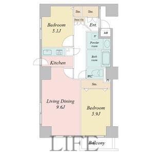 UURコート札幌南3条プレミアタワー(2LDK/17階)の間取り写真
