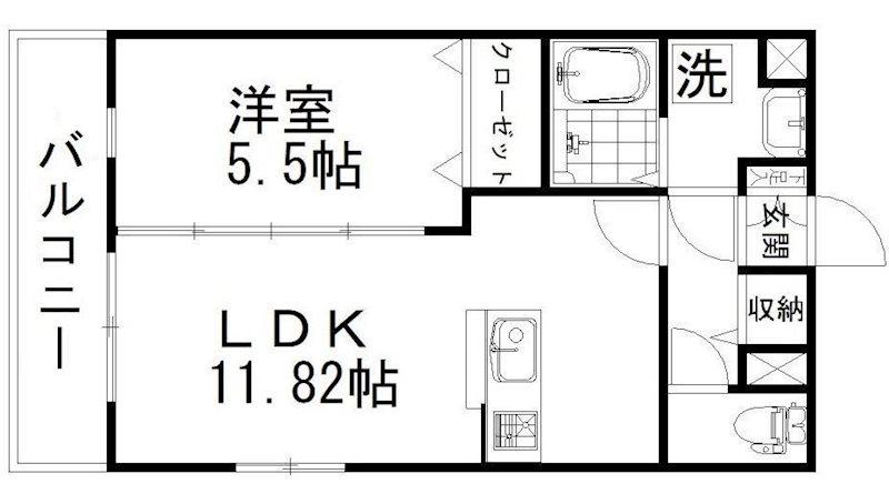 プリマヴェーラ中泉(1LDK/3階)の間取り写真