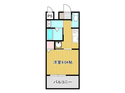 アンビシャスIX(1K/1階)の間取り写真