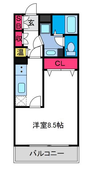シャトー弁天弐番館(1LDK/10階)の間取り写真
