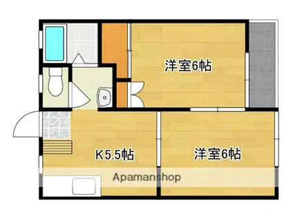 サンライフ・ナカゴミ(2DK/2階)の間取り写真