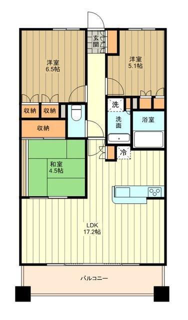 サンクタス立川 T1(3LDK/8階)の間取り写真