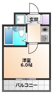 エクレール小平(1K/2階)の間取り写真