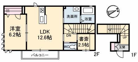 アルトピアーノ京山(1SLDK/2階)の間取り写真