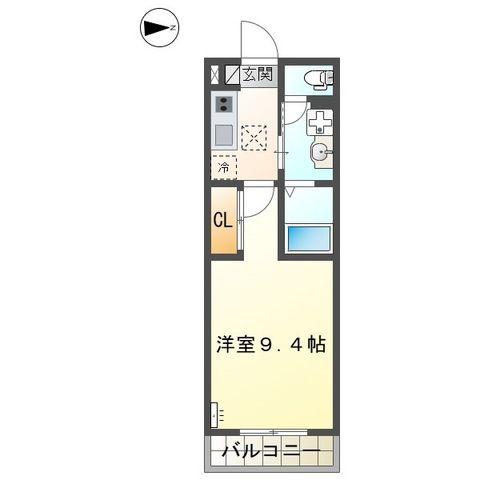 エバーリーフ(1K/2階)の間取り写真