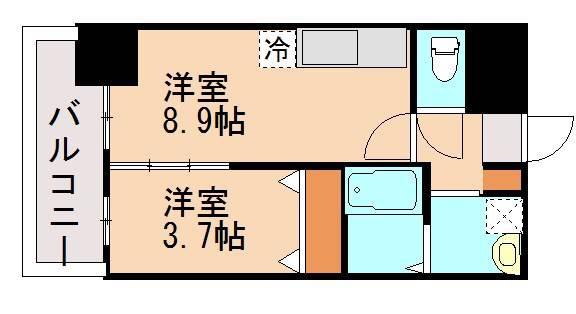 GRANDEUR住吉壱番館(1LDK/8階)の間取り写真