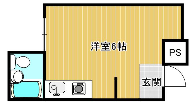 シャルム緑橋(ワンルーム/2階)の間取り写真