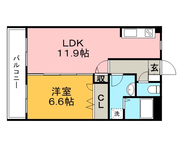 EKビル(1LDK/1階)の間取り写真