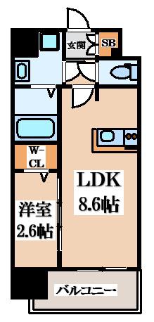ファステート東大阪アダマス(1LDK/3階)の間取り写真