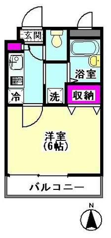 K-PORT(1K/3階)の間取り写真