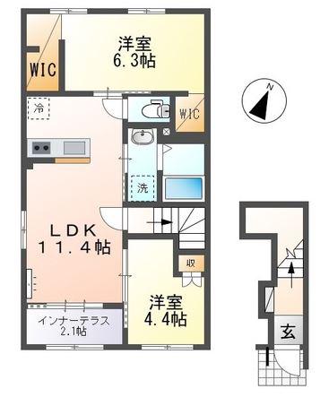 フラーゴラ(2LDK/2階)の間取り写真