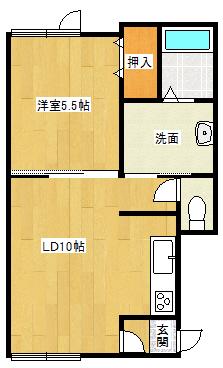 プレイス(1LDK/1階)の間取り写真