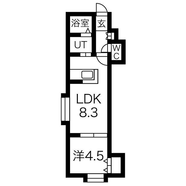 アルティス環状通IV(1LDK/2階)の間取り写真