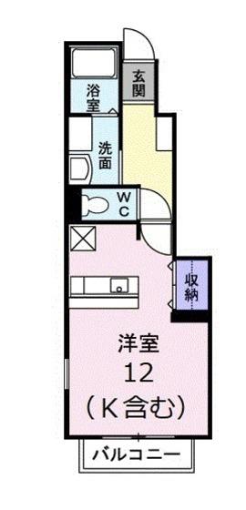 サンカルージ(ワンルーム/1階)の間取り写真