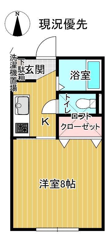 エランドール(1K/1階)の間取り写真