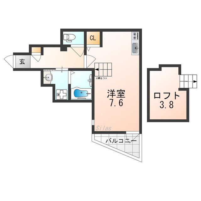 あんしん大豆塚町08-1013(ワンルーム/1階)の間取り写真