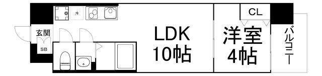 AND TERRACE 文の里(1LDK/8階)の間取り写真