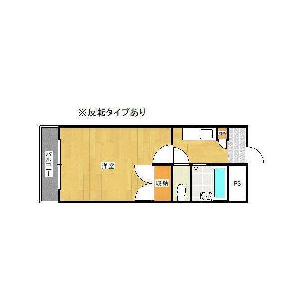グッタープラッツ緑ヶ丘2番館(1K/2階)の間取り写真