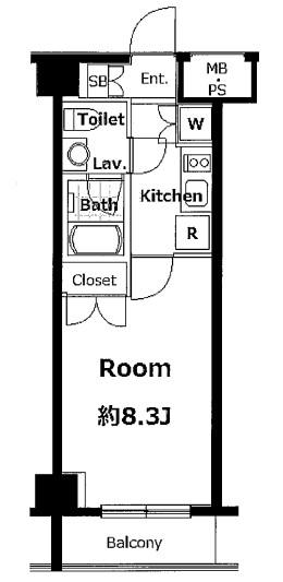ラグジュアリーアパートメント赤羽西01(1K/1階)の間取り写真