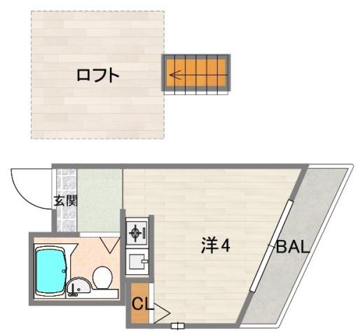 シティパレス今川21(ワンルーム/4階)の間取り写真