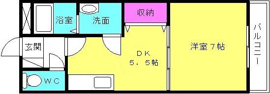 グランチェスタ(1DK/1階)の間取り写真