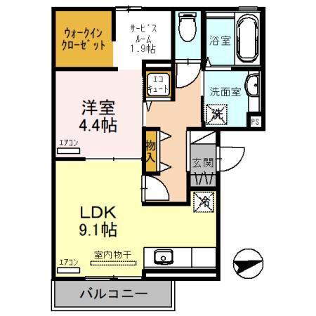 クレヴィアメゾン(1SLDK/3階)の間取り写真