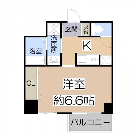 サンシルク阿倍野(1K/6階)の間取り写真