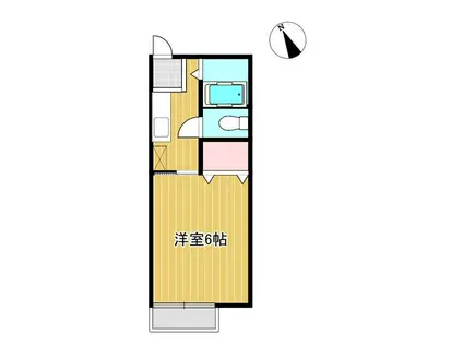 ビーライン下溝1号館(1K/1階)の間取り写真