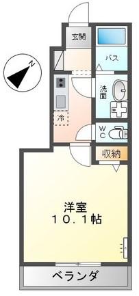 クレール比治山(1K/1階)の間取り写真