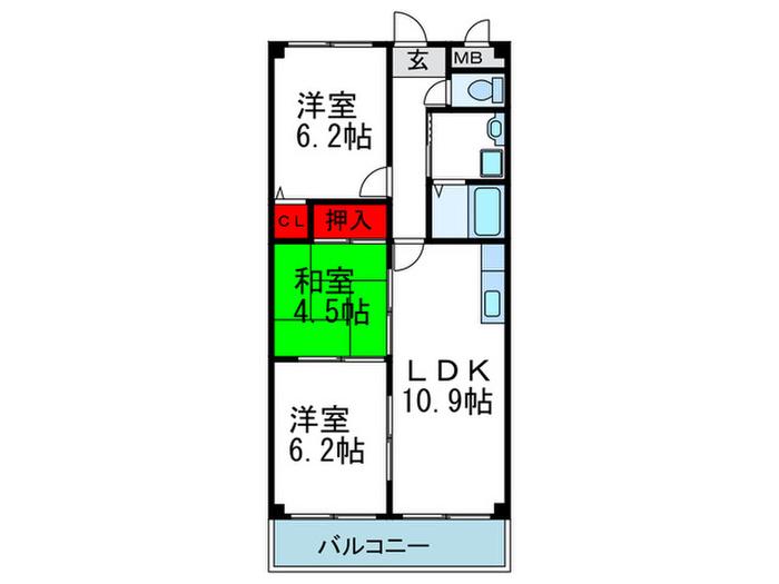 ラ・メゾン・ブリエ(3LDK/4階)の間取り写真