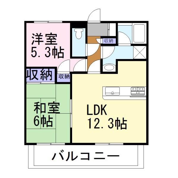 メゾンスペリオール(2LDK/2階)の間取り写真