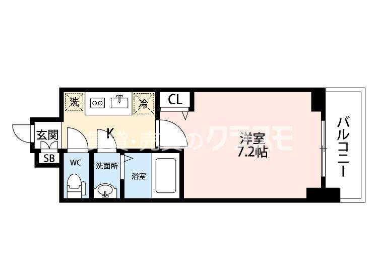 ADVANCE 大阪 SORTE(1K/8階)の間取り写真