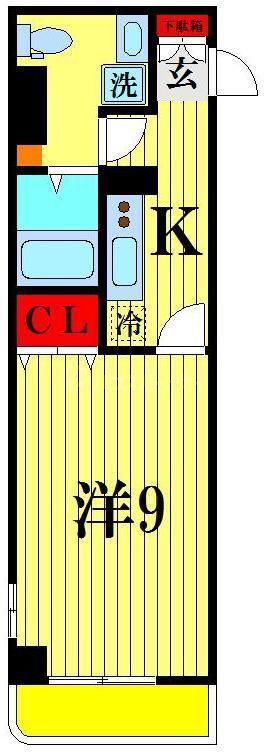 アルカンシェル(1K/6階)の間取り写真